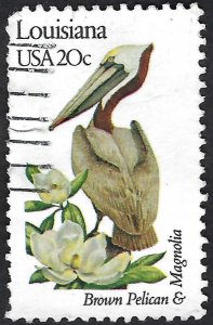 United States #1970 20¢ State Birds & Flowers - Louisiana (1982). Used.