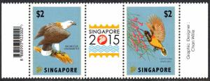 Singapore 1565 pair, MNH. Birds, 2012