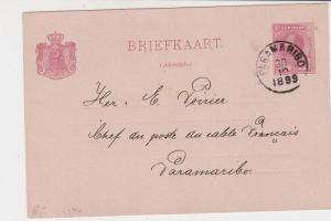 Suriname 1899 Paramaribo Cancel  Stamps Card ref 22356