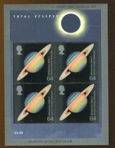 Scott 1870b  1999 Eclipse Saturn Sun Sheet Mint Never Hinged