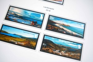 COLOR PRINTED FALKLAND ISLANDS 2011-2020 STAMP ALBUM PAGES (36 illustr. pages)