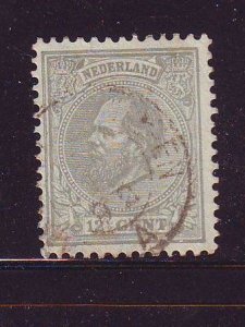 Netherlands Sc 26 1875 12 1/2c gray  William III stamp used