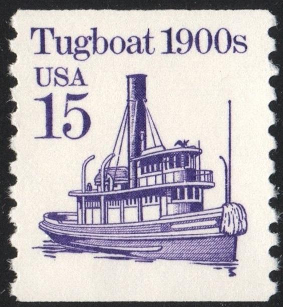 SC#2260 15¢ Tugboat Coil Single (1988) MNH