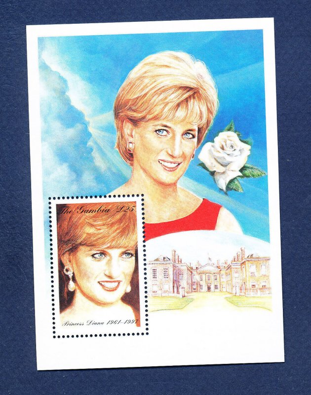 GAMBIA - Scott 2015 - FVF MNH S/S - Rose Flower, Diana - 1997