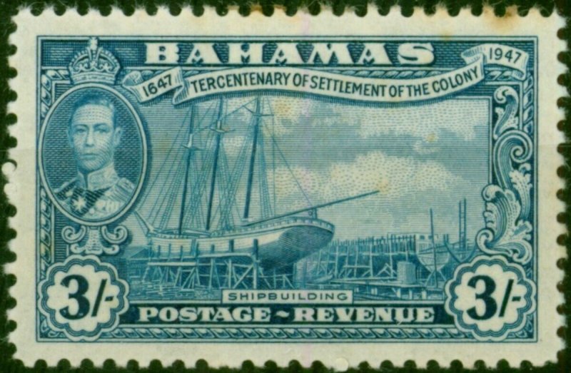 Bahamas 1948 3s Blue SG190 Good MM