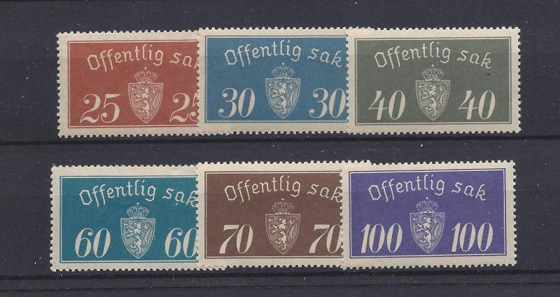 Norway, O15-O21, Official Singles,**MNH**