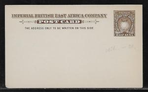 British East Africa Stationery Postcard H&G 1 Mint