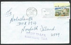 TONGA 1989 cover to Norfolk Is MISSENT TO G.P.O. / NUKU'ALOFA, T.B.U., ....83556