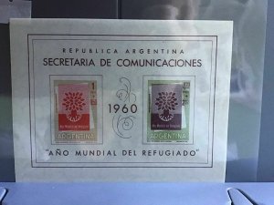Argentina World Refugee Year 1960 mint never hinged stamps sheet  R27004