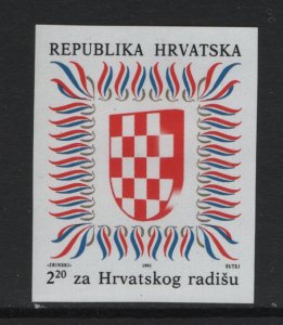 Croatia   #RA22a  MNH  1991  Croatian Arms  2.20d  Imperf.