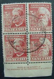 Australia, Scott 241a, Used block of 4