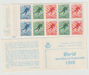 SWEDEN Sc0tt #698a MNH COMPLETE BOOKLET - 1966 Speed Skating Championship