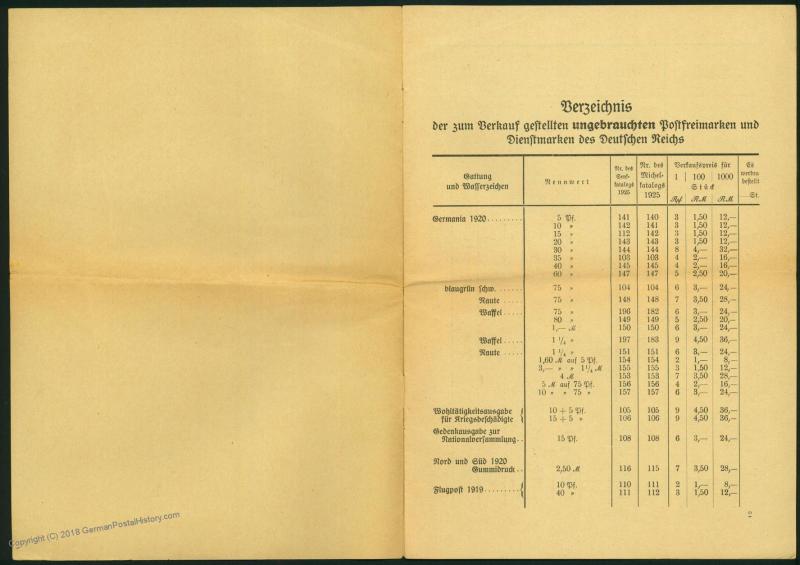 Germany 1920s Inflation Official Post Office Sales Rules and Prices Bookle 61138