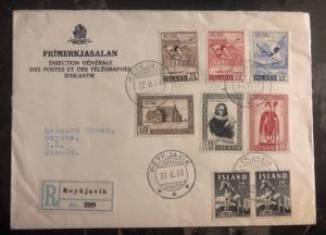 1960 Reykjavik Iceland General Post Office And Telegram Cover To Osyoos Canada