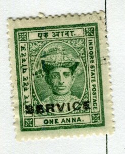 INDIAN STATES; INDORE 1904-06 early local issue Mint hinged SERVICE 1a. value 