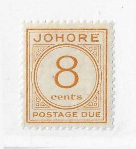 Malaya (Johore) Sc #J3  8c ocher OG VF