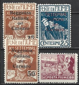 COLLECTION LOT 21015 FIUME 4 MNH/MH STAMPS 1919+ CV+$34