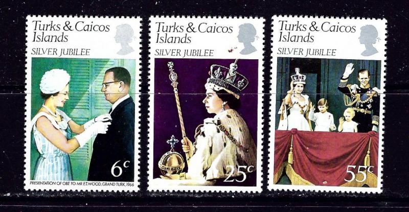 Turks and Caicos Is 321-23 MNH 1977 QEII Silver Jubilee