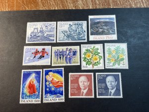 ICELAND # 575-579 & 582-587-MINT NEVER/HINGED--11 STAMPS---1983-84