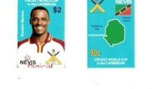 Nevis 2007 - Cricket World Cup - Set of 2 Stamps - Scott #1494-5 - MNH