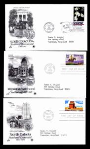 1989 U.S.  STATEHOOD ISSUES - FIRST DAY COVERS - VF - CV $5.75 (ESP#4345)