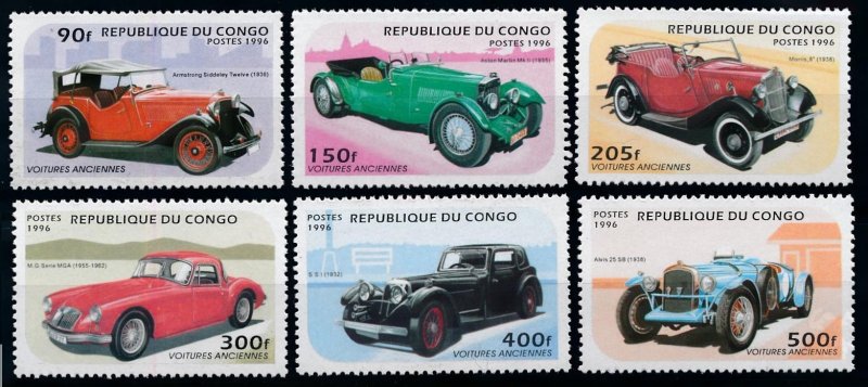 1996 Congo Brazzaville 1462-1467 Cars 9,00 €