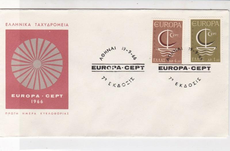 Greece 1966 Europa CEPT Picture & Slogan Cancels Two Stamps Cover Ref 27453