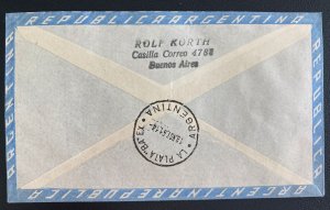 1961 Buenos Aires Argentina Glider Flight Airmail Cover