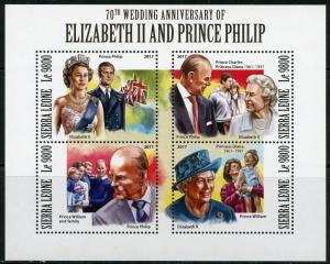 SIERRA LEONE  2017 70th WEDDING ANNIVERSARY OF ELIZABETH II & PHILIP SHT MINT NH