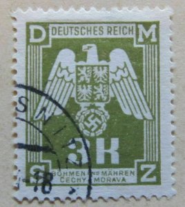 1943 A6P35F173 Germany Bohemia and Moravia Official Stamp 3k Used-