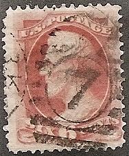 US  159 Used 1873 6c dull pink Lincoln CV $20.00