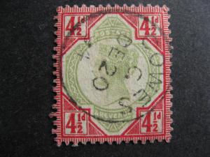 GREAT BRITAIN Sc 117 U QV 4 1/2p issue socked on the nose CDS cancel!!