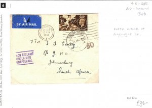 GB Cover London Air Mail SUPER USAGE OLYMPICS 1s South Africa 1948{samwells}6.1