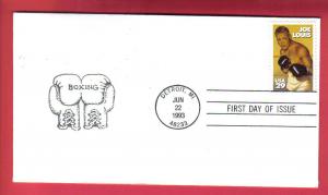 #2766 Joe Louis - Boxing Stamp - Unknown thermo Cachet