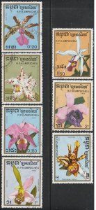 1988 Cambodia - Sc 898-904 - used VF - 7 single - Orchids