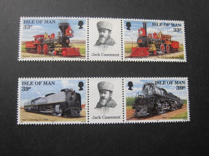 Isle Of Man Sc 515a,517a Train MNH