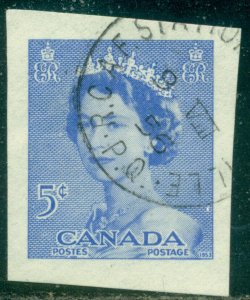 CANADA ELIZABETH II CUT SQUARE, 5 CENTS, USED, GREAT PRICE!