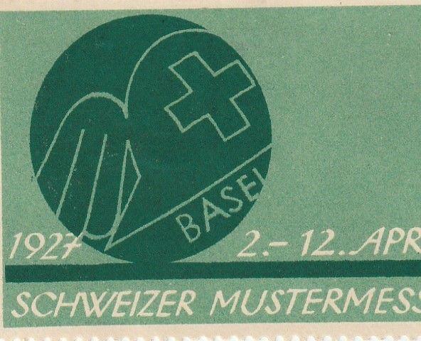 Great Swiss Pattern Fair, Basel, Switzerland Poster Stamp. 1927. 60x41mm. 