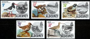 Alderney 1984 , Birds Definitives MNH set # 13-17