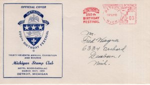 DETROIT 250TH BIRTHDAY FESTIVAL - DETROIT, MI 1951  FDC17623