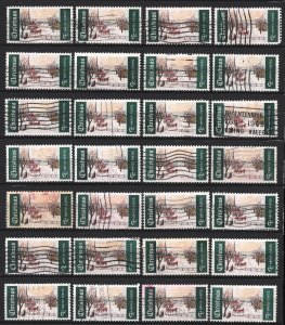 SC#1384 6¢ Christmas: Winter Sunday (1969) Used Lot of Twenty Eight Stamps