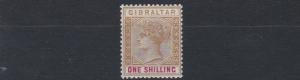 GIBRALTAR  1898      S G 45  1/-    BISTRE  & CARMINE    MH 