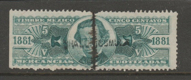 Mexico fiscal cinderella Revenue stamp- 8-21-b62