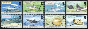 British Indian Ocean Territory Stamp 305-312  - Sharks and Rays