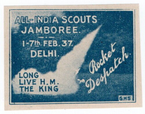 (I.B) India Cinderella : India Scouts Jamboree Rocket Mail (Delhi 1937) 