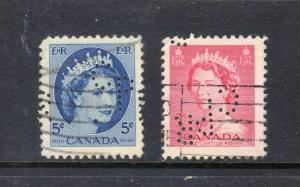 CANADA QEII Perfins