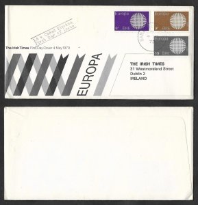 SE)1970 IRELAND, EUROPE BROADCASTS, IRISH TIME, FDC