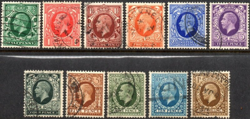 1934-1936 Sg 439/449 Photogravure Block Cypher Watermark Good Used Set of 11