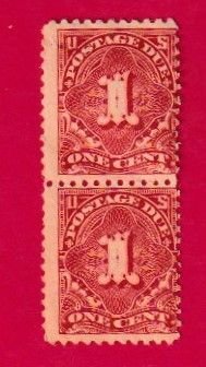 US SCOTT#J61 1917 1c POSTAGE DUE VERTICAL PAIR - NH