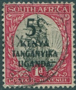 Kenya Uganda Tanganyika 1941 SG151 5c on 1d black and red Ship FU